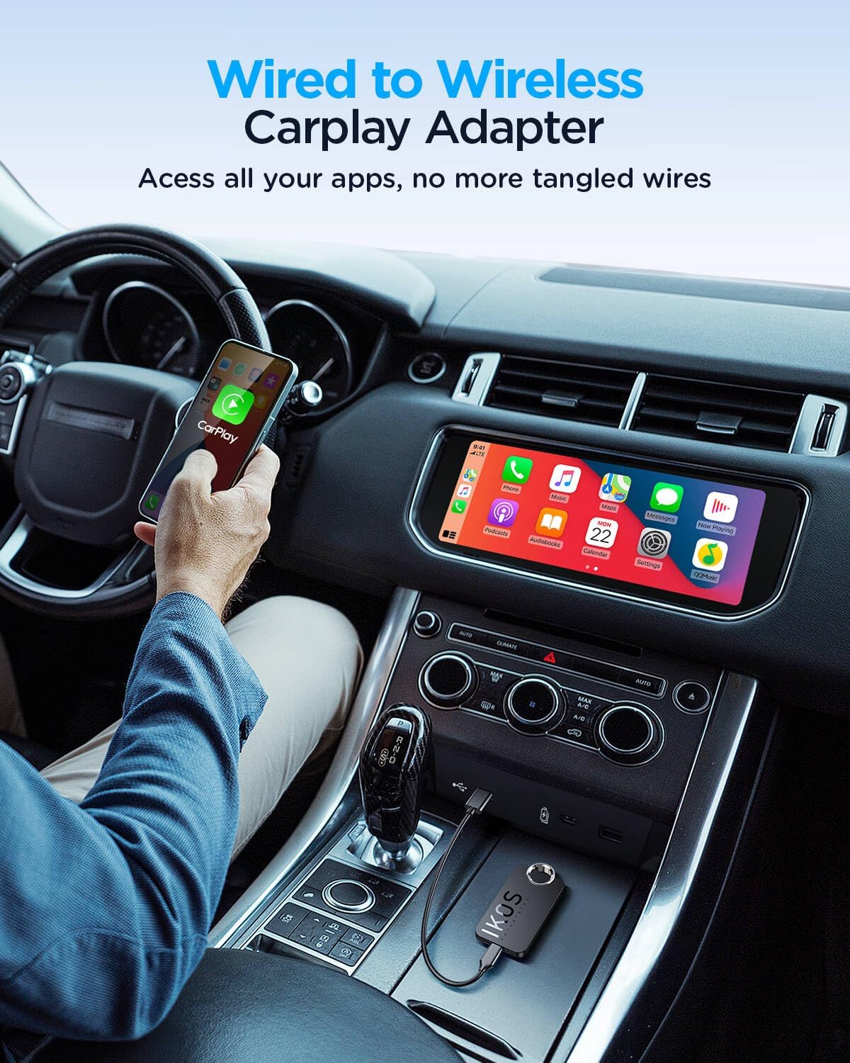 Wireless CarPlay Adapter for Apple iPhone (2025 Upgraded),Converts Wired to Carplay Wireless Adapter,Instant Connectivity,Compatible with Cars from 2017 & for iOS 10
