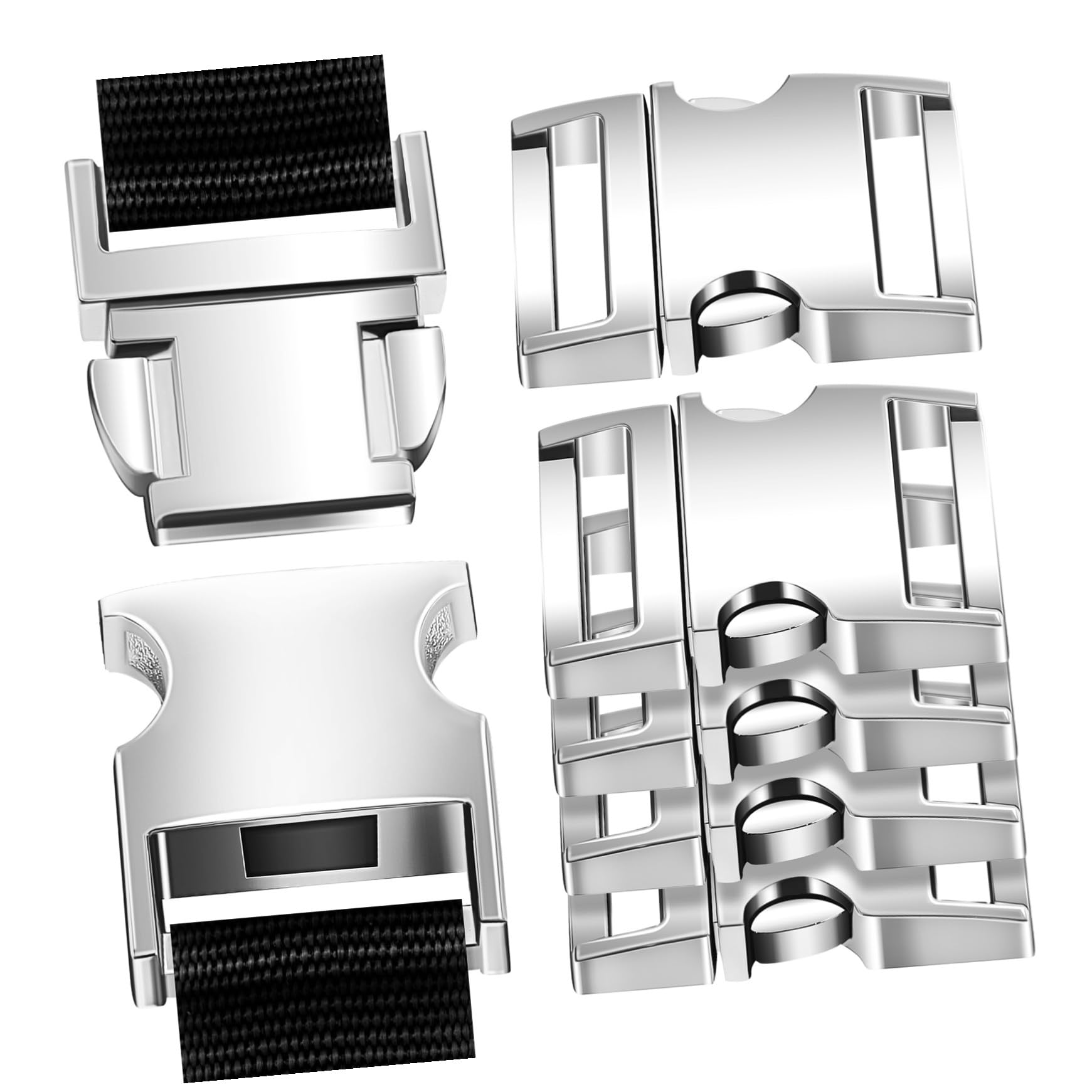 Boucles en alliage argenté brillant de 20mm pour finitions haut de gamme sur bagagerie