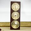 RUNLAIKEJI Barometer Hygrometer Air Pressure Gauge for Home Wall Mounted Wooden Frame Barometer 3 in 1 Multifunctional Analog Weather Station Barometer for Home Garden Office