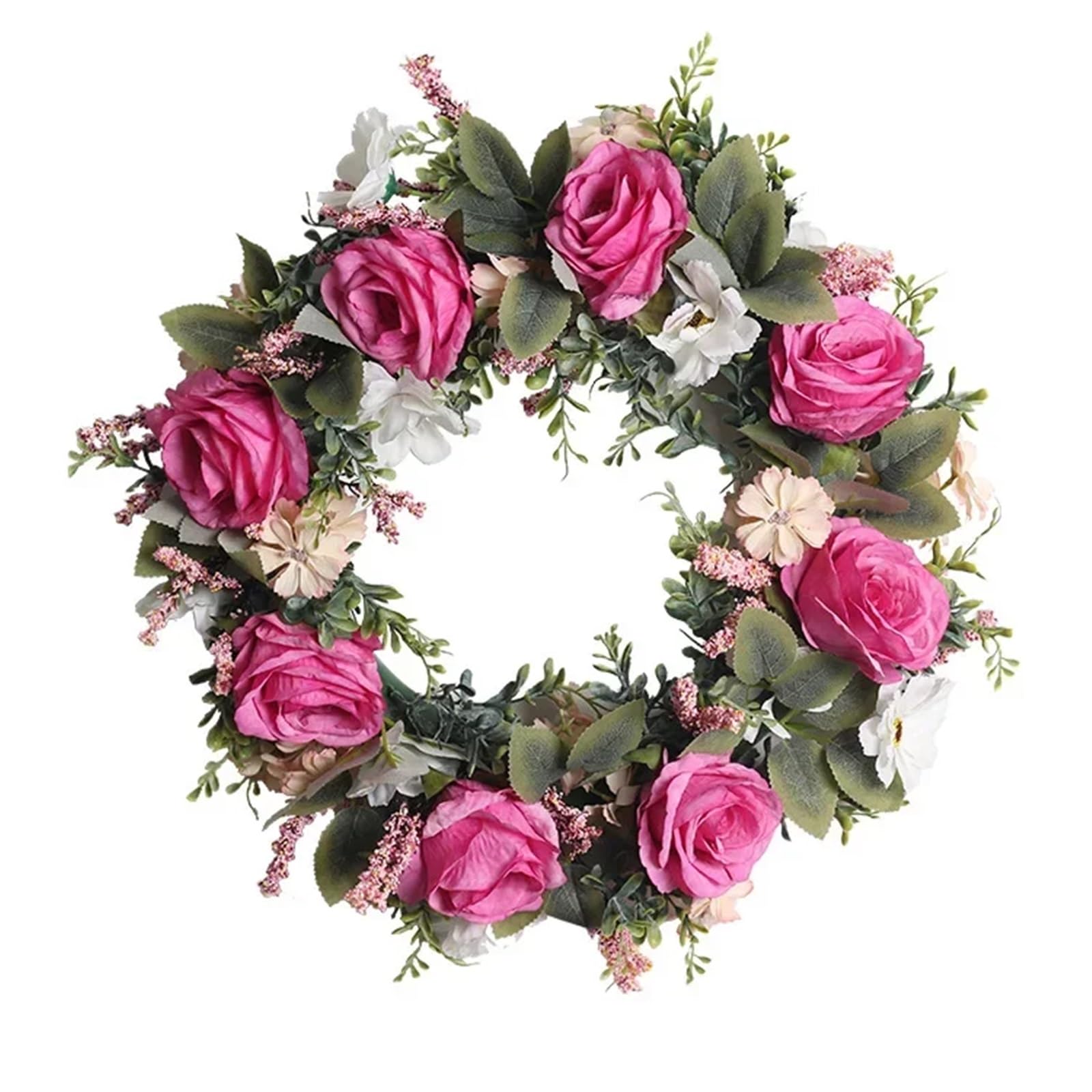 Door Wreath 45cm Artificial Eucalyptus Wreath Decoration Venue Layout Props Grass Ring Door Knocker Pendant(Color15)
