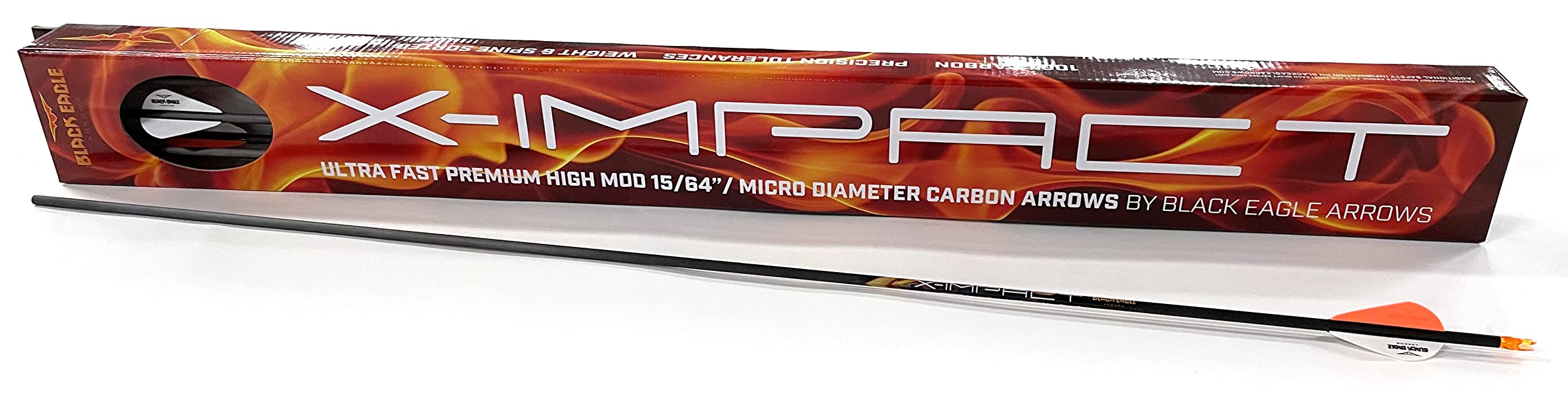 Black Eagle Talon Crested Hunting Arrows, Premium Carbon, Durable, Lightweight, 2445 ID, Assorted Spines and Weights (350.003)