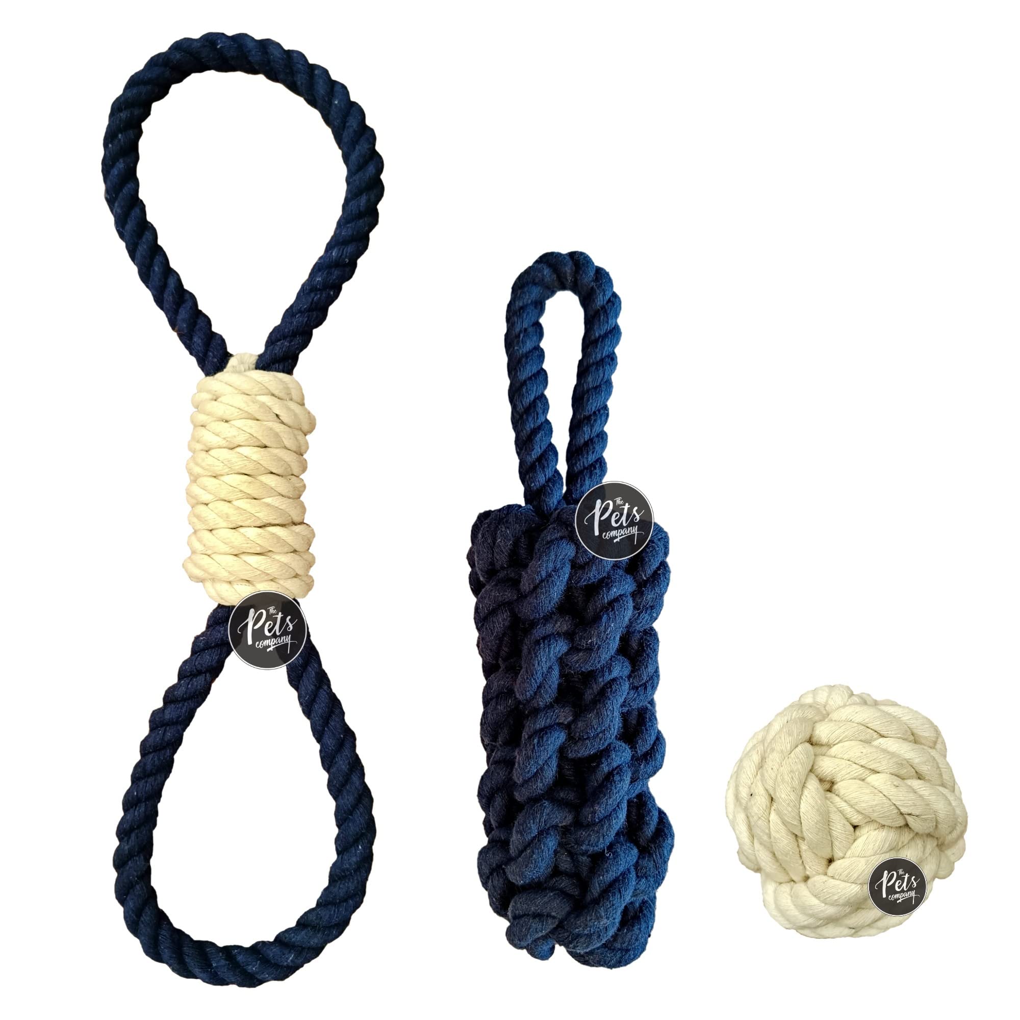 The Pets Company Dog Rope Toy for Adult Aggressive Chewers, Dental Cleaning (Tug + Natural Loop + Dog Ball) Dog Toy Combo of 3 for Large Dogs (B0BQGMQJ66) Amazon Price History, Amazon Price Tracker