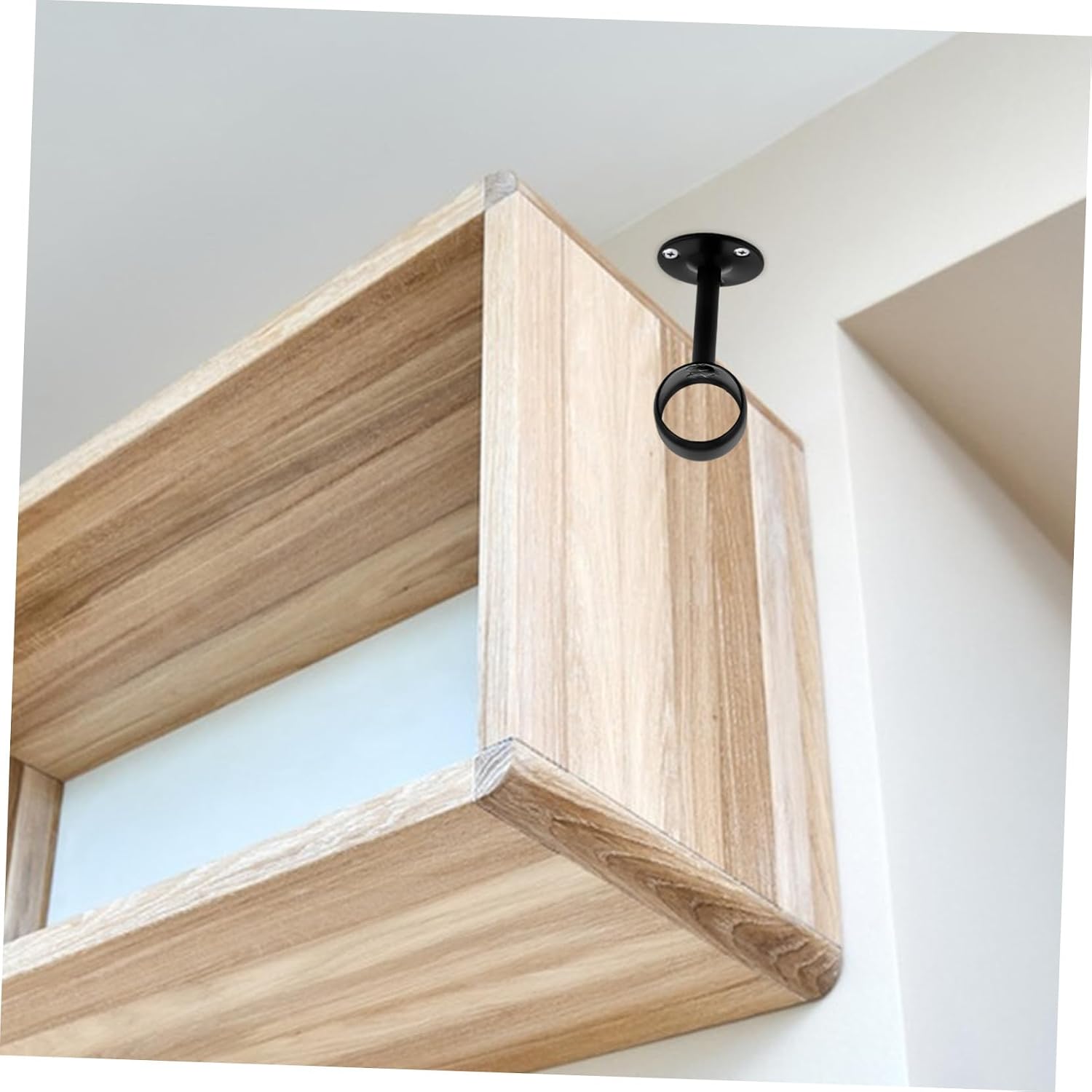 4pcs Closet Rod Center Support Brackets Heavy Duty Pipe Holder for Wardrobe and Bathroom Ceiling Mount Easy Install Hanging Rod Support for Home Organization