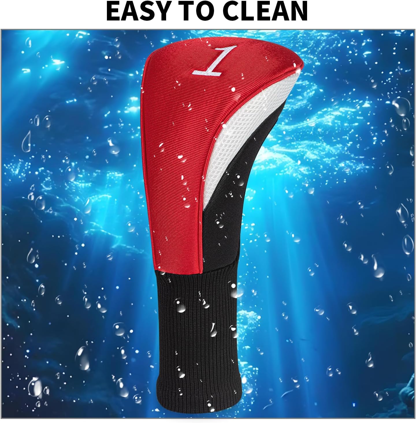 Golf Club Head Covers for Woods 3/4/5/6 Pieces Long Neck Mesh Sports Golf Club Headcovers Set with Interchangeable No. Tags 3 4 5 6 7 X Golf Accessories for Men Women