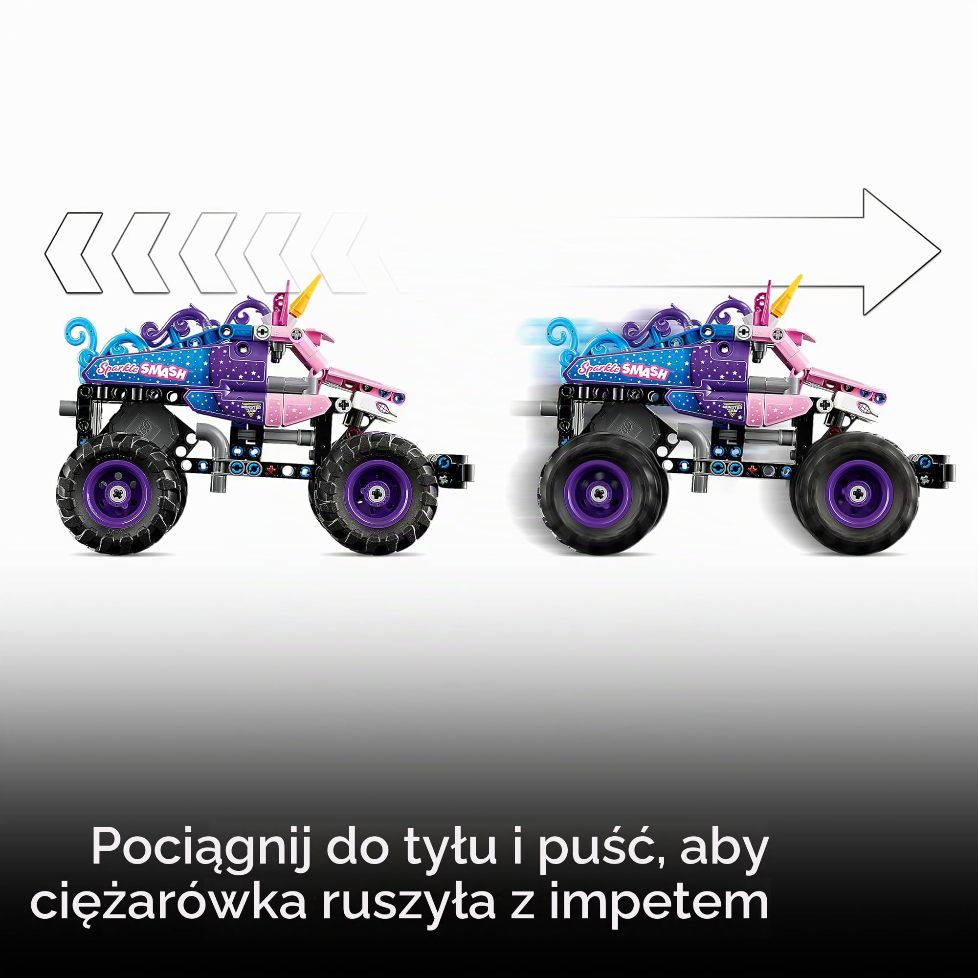 Lego Monster Jam Bundle 42219 & 42220 - Lego Sparkle Smash i Grave Digger, w zestawie płytka z nadrukiem