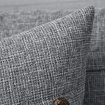 MIULEE Ensemble de 2 Couvertures d'oreillers en lin décoratifs Coussin Case Triple Button Vintage Farmhouse Oreiller pour canapé-lit 18 x 18 1 cm 45 x 45 cm Gris foncé