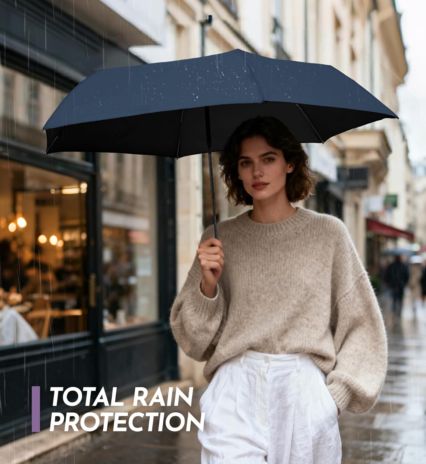 Travel Mini Umbrella Compact Small & Lightweight, UV Rain Protection, Pocket-Sized Folding Umbrellas with Quickdraw & Case for Men Women & Kids Backpack - Image 9