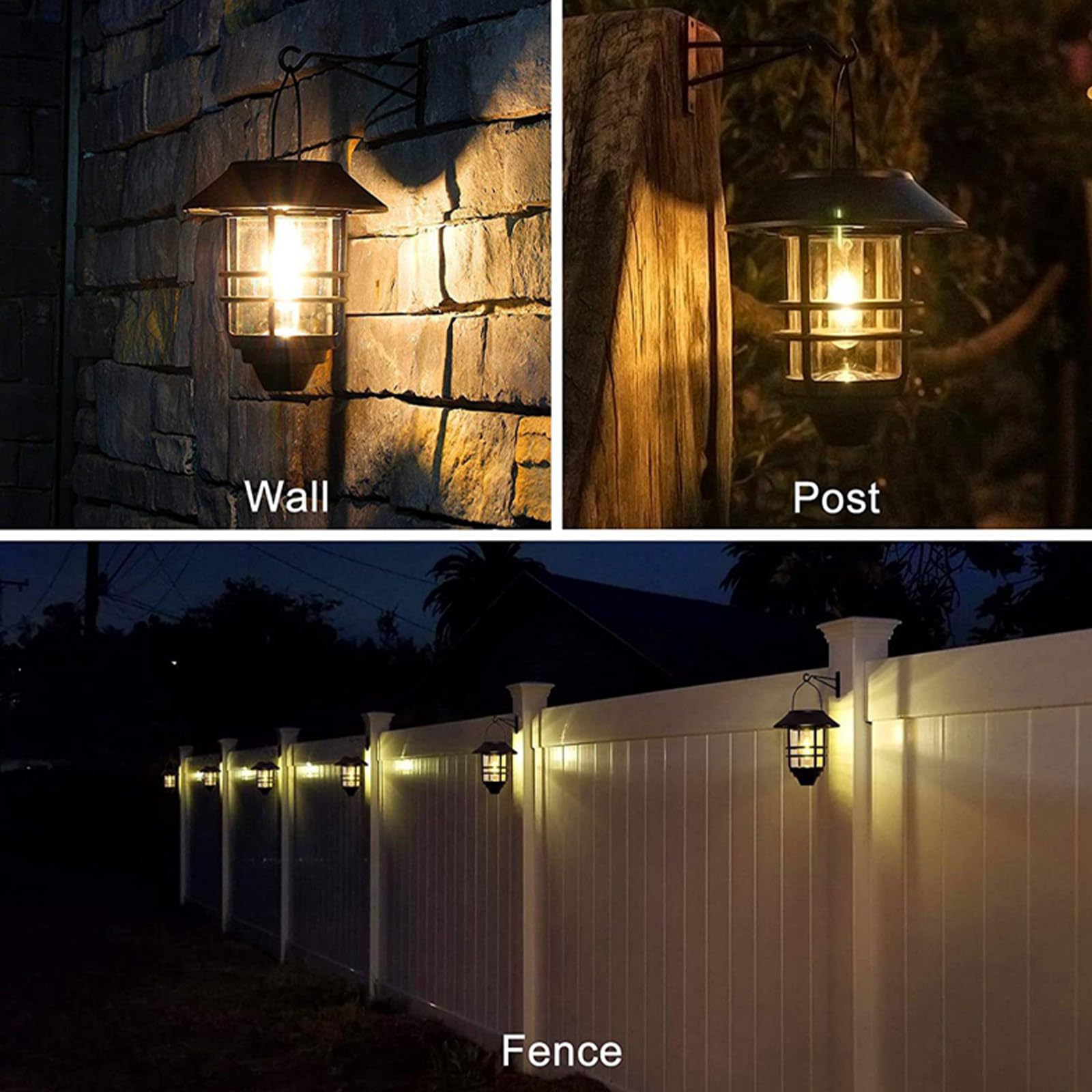 Solarna lampa ścienna zewnętrzna wisząca IP65 Wodoodporna lampa ścienna z kloszem przezroczyste szkło oświetlenie ścienne z czujnikiem ruchu, balkon, taras (czarne białe światło, 1 sztuka)