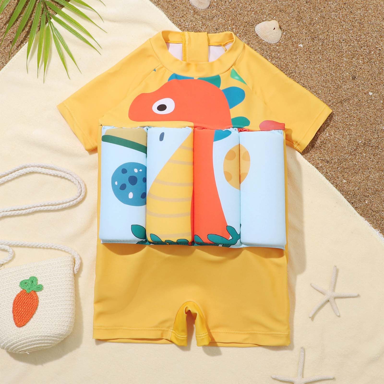 Maillot de Bain Flottant Enfant Maillot de Bain Bebe avec Flotteur intégré pour sécurité Confiance Aide à la flottabilité Combinaison Flottante Une pièce Protection Anti-UV+