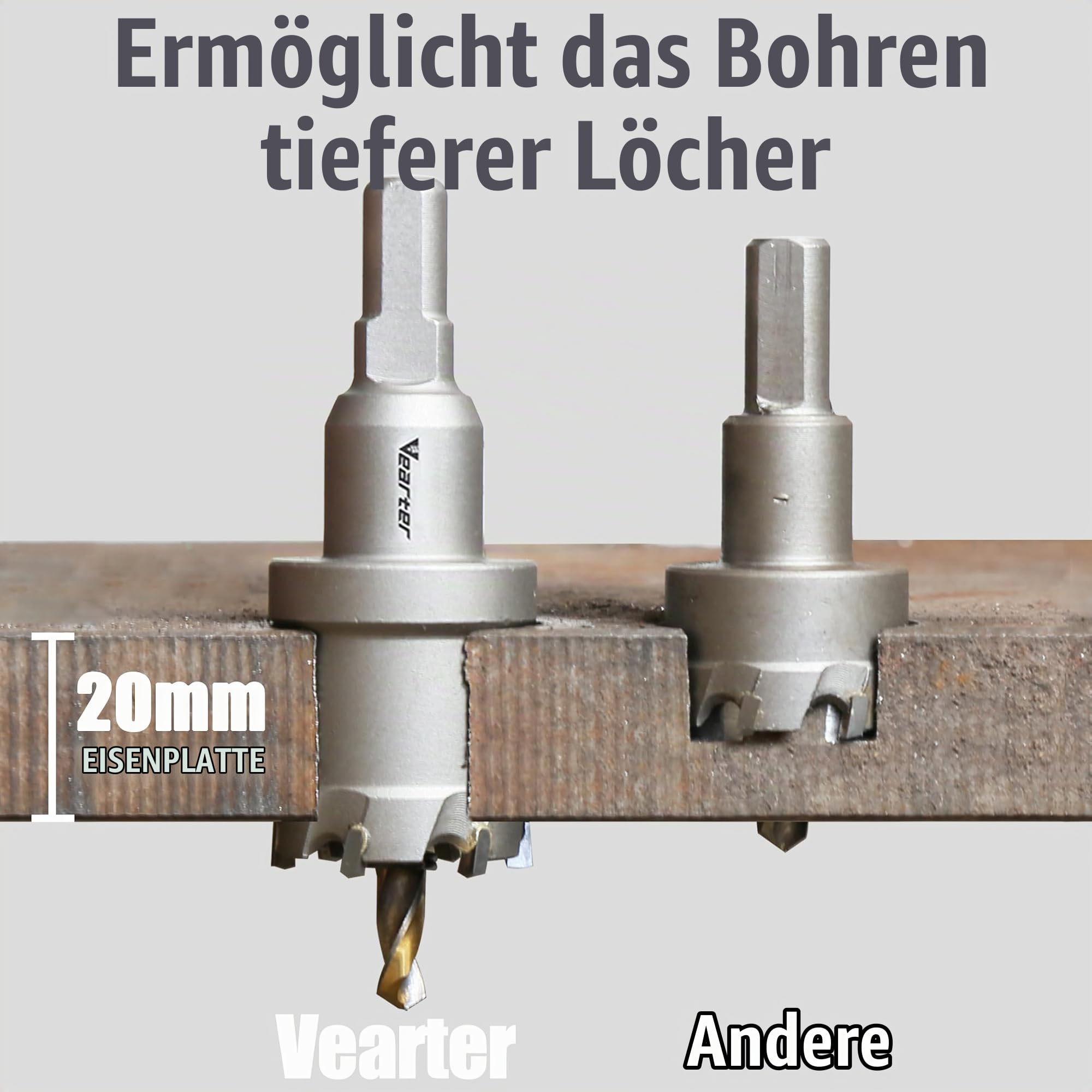 10 Stück/Satz Lochsäge Set, 16–53mm Hartmetall Lochsägen Set, Lochbohrer für Metall, Edelstahl, Baustahl, Aluminium, Kupfer, Eisen, Kunststoff, Glasfaser
