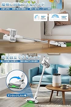 Amazon | Hearten 掃除機 コードレス【50,000PA超強力吸引・自立
