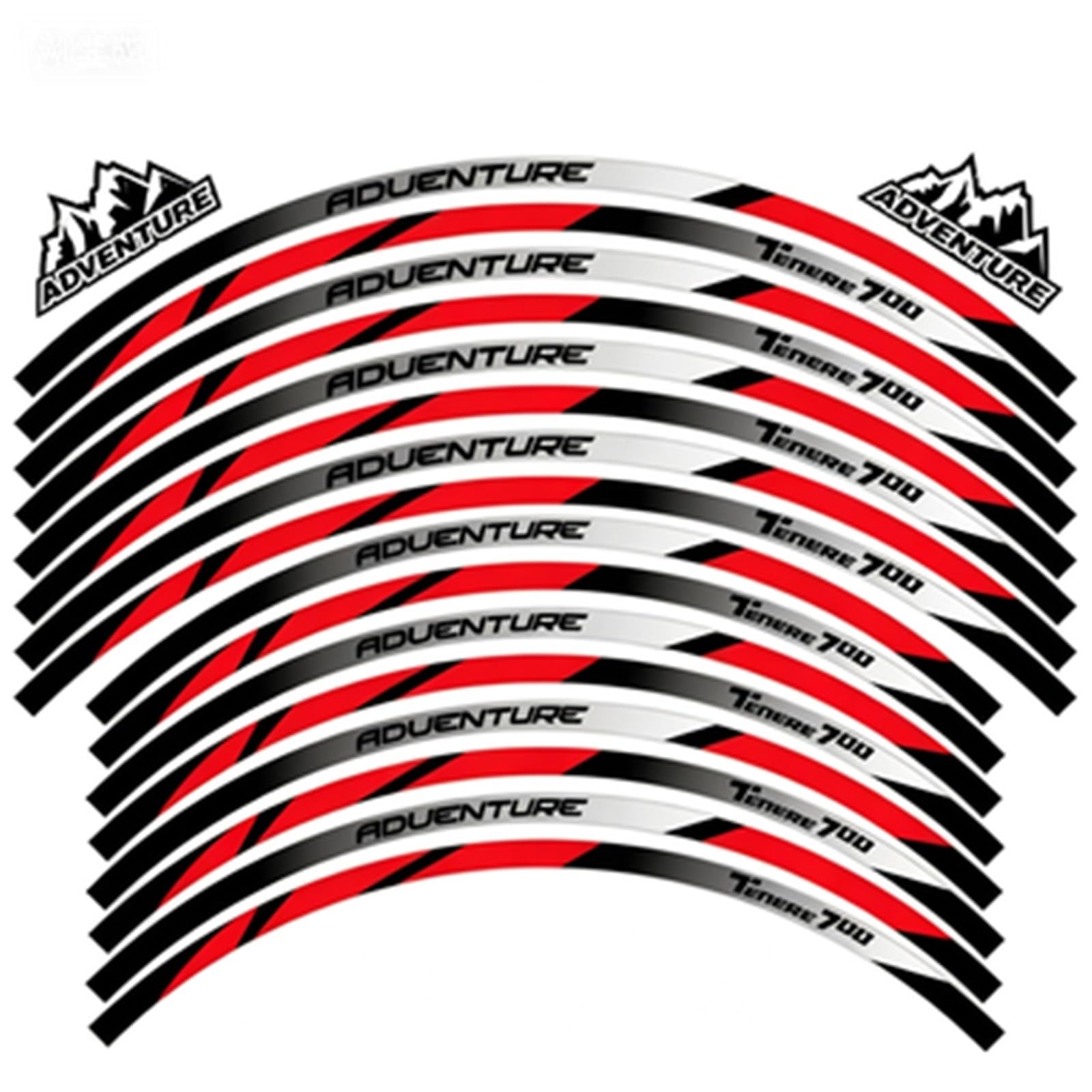 Reflective Motorcycle Wheel Sticker Rim Stripe Decals for Yamaha for Tenere 700 XT700 XT Motorbike(Color3)
