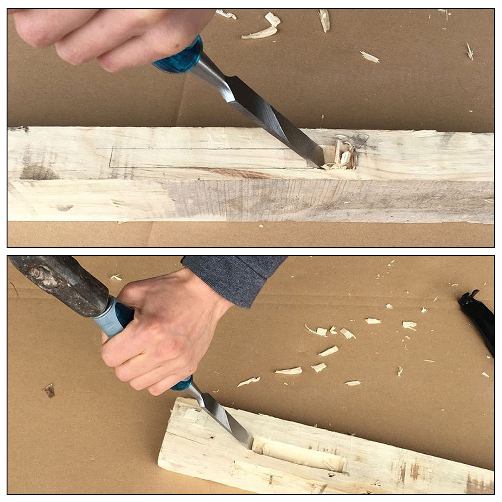 Scalpello, Scalpello per Legno, Scalpello per Legno Professionale, Scalpello per Lavorazione Del Legno, Robusto Scalpello in Acciaio Al Cromo Vanadio, Scalpelli per Carpenteria con per la Lav
