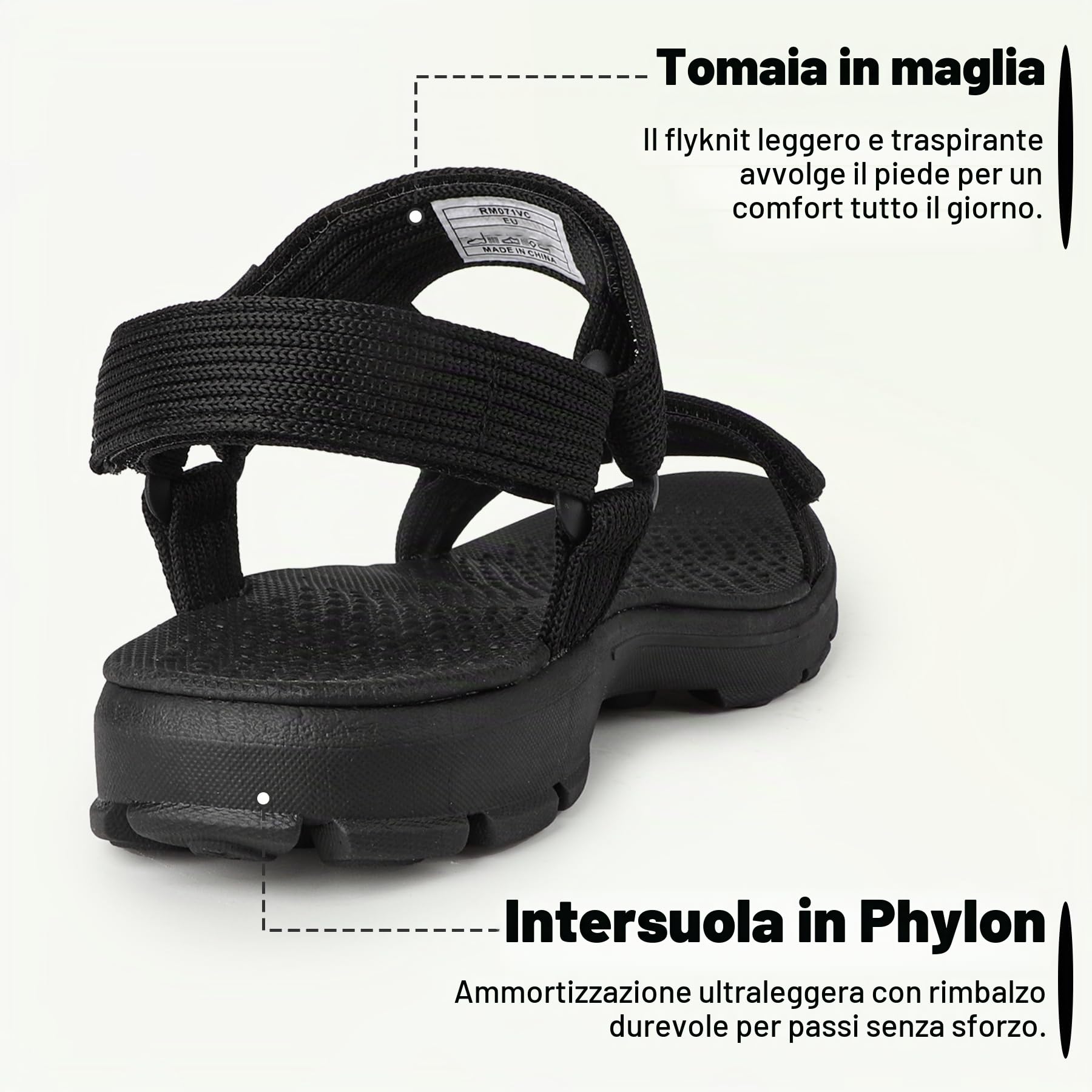 riemot Sandali Sportivi da Donna Uomo per Esterno, Trekking e Tempo Libero, Sandalo Comode, Antiscivolo, Leggere e Regolabili, Estive Scarpe per Escursionismo, Spiaggia e Attività Outdoor
