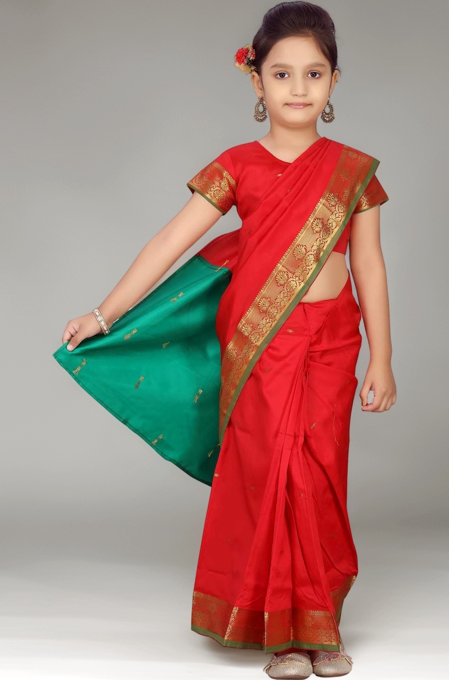 Aarika Girls YELLOW Colour Saari