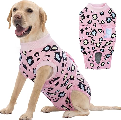 FUAMEY Traje de recuperación para perros después de la cirugía, suave y transpirable para perro, traje quirúrgico alternativo con cuello electrónico