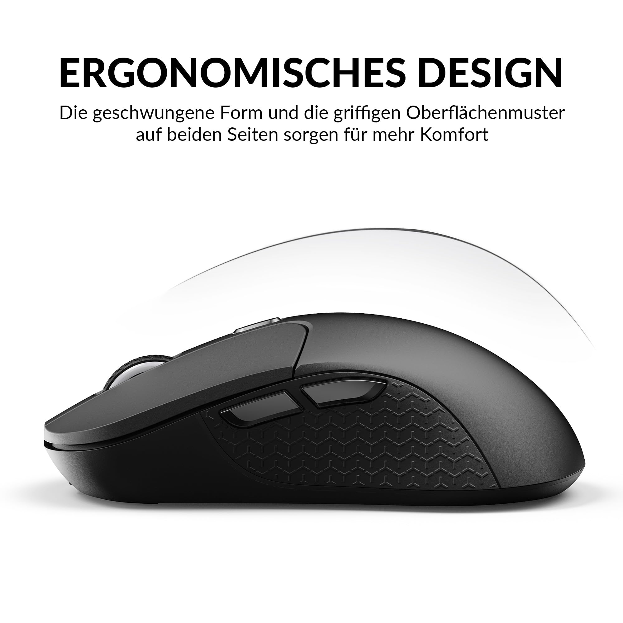 Keychron M3 programmierbare kabellose Maus, 2,4 GHz/Bluetooth 5.1/USB-C-Anschluss, 26000 DPI, PAW3395-Sensor, RGB-LED, 70 Stunden Akkulaufzeit, 79 g Gaming-Maus für PC, Mac und Laptop – Schwarz
