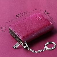 Vista 107 de FurArt - Cartera para tarjetas de crédito, soporte para tarjetas con cremallera para hombres y mujeres, bloqueo RFID, cartera con llavero