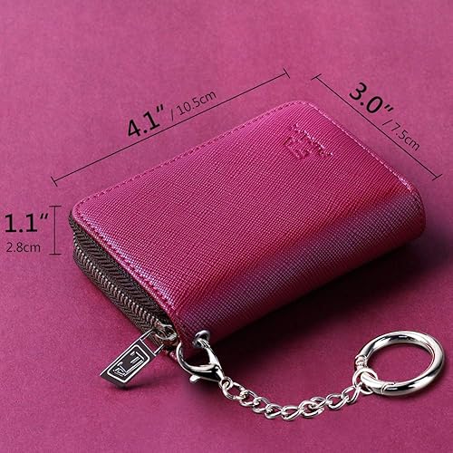 Miniatura 108 de FurArt - Cartera para tarjetas de crédito, soporte para tarjetas con cremallera para hombres y mujeres, bloqueo RFID, cartera con llavero