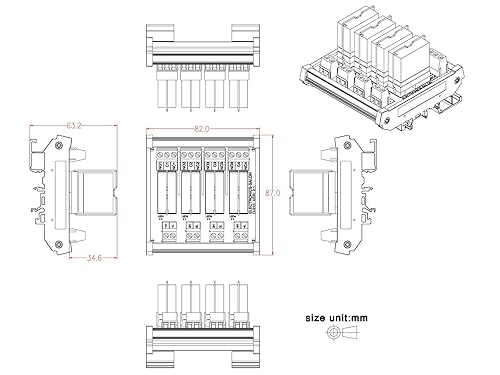 Miniatura 6 de Electronics-Salon Montaje en carril DIN ACDC 12V control 4 SPDT 16Amp módulo de relé de potencia enchufable, G2R-1-E