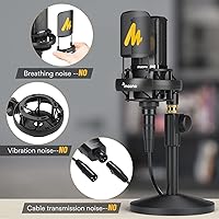 Vista 6 de MAONO Micrófono condensador XLR, micrófono de grabación profesional de estudio cardioide para transmisión, podcasting, canto, voz en off, voz