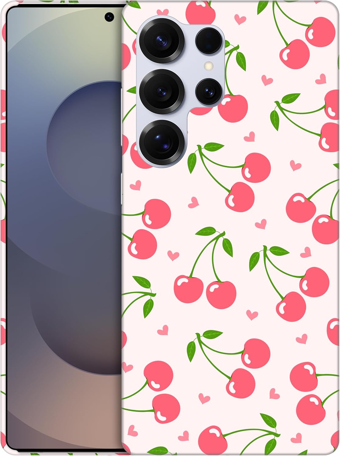 for Samsung Galaxy S25 Ultra 5G, S25 Ultra Case - Cherry Pink Pattern Design Printed Cute, Sleek Hardshell Protective Phone Case/Cover for Samsung S25 Ultra