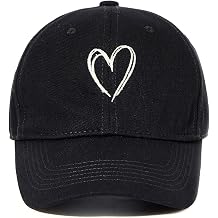 Womens Baseball Caps Cute Heart Dad Hat, Adjustable Cotton Unisex Cap for Workout, Golf &amp; Everyday Wear