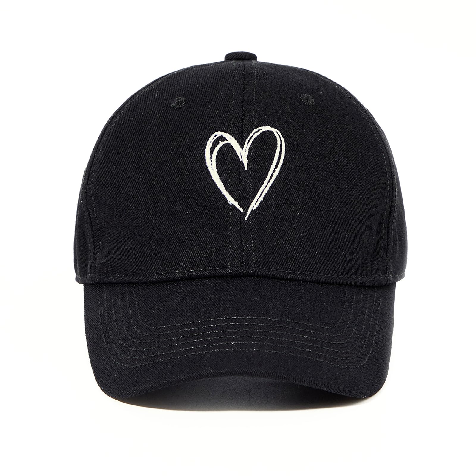Black Baseball Cap Cute Baseball Caps for Women Men Trendy Trucker Heart Hat Ideal for Workout Golf Running