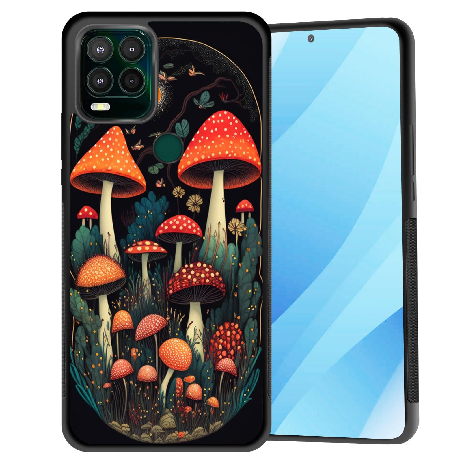for Moto G Stylus 5G 2021 Case,Hard PC+Soft TPU Bumper Anti-Slip Ultra Thin Cover Protective Shockproof Case for Motorola Moto G Stylus 5G 2021,Magic Mushroom