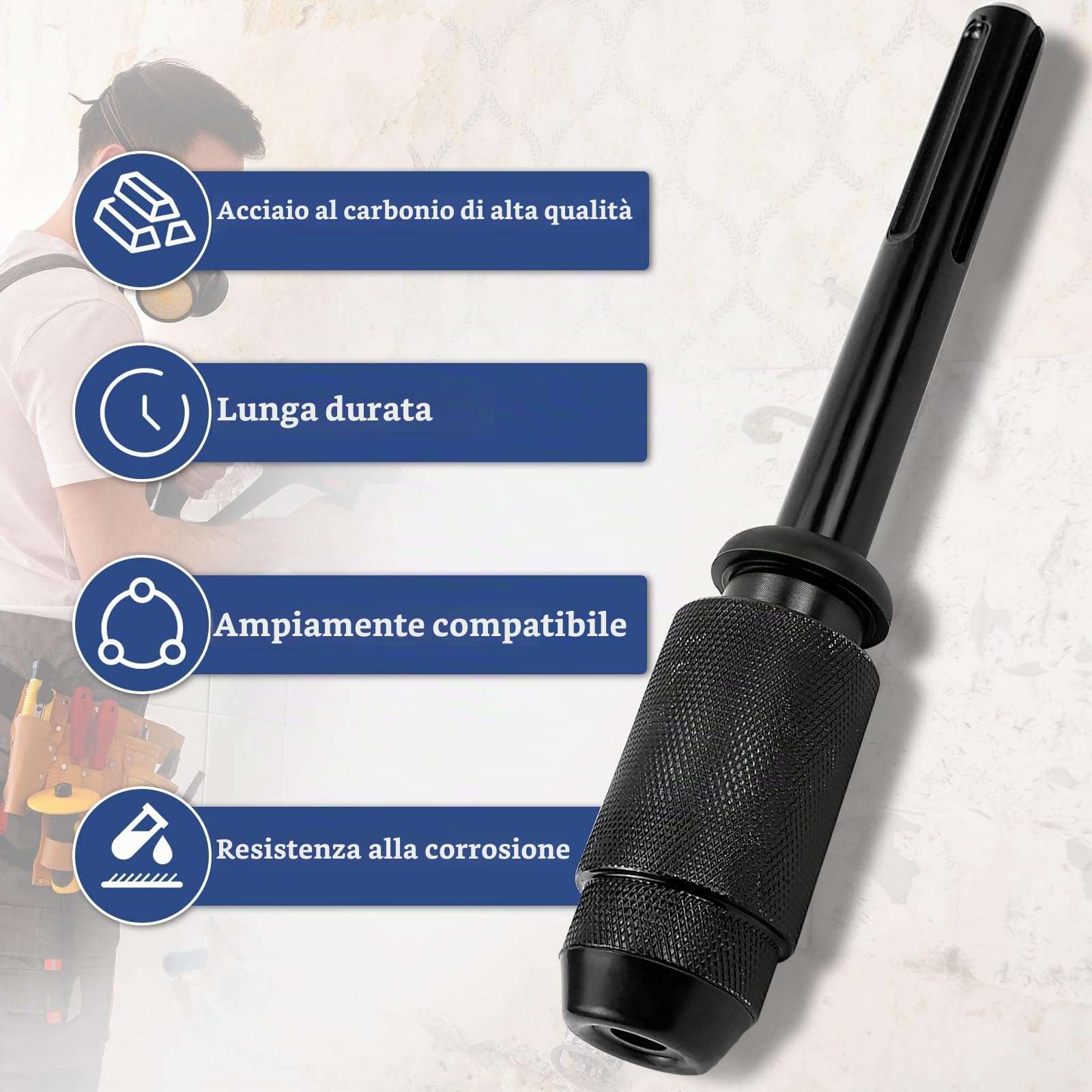 SDS Plus mandrino a sgancio rapido, adattatore Sds, adattatore con filettatura per tutti i trapani e scalpelli SDS Plus mandrino per avvitatore mandrino trapano Accessori