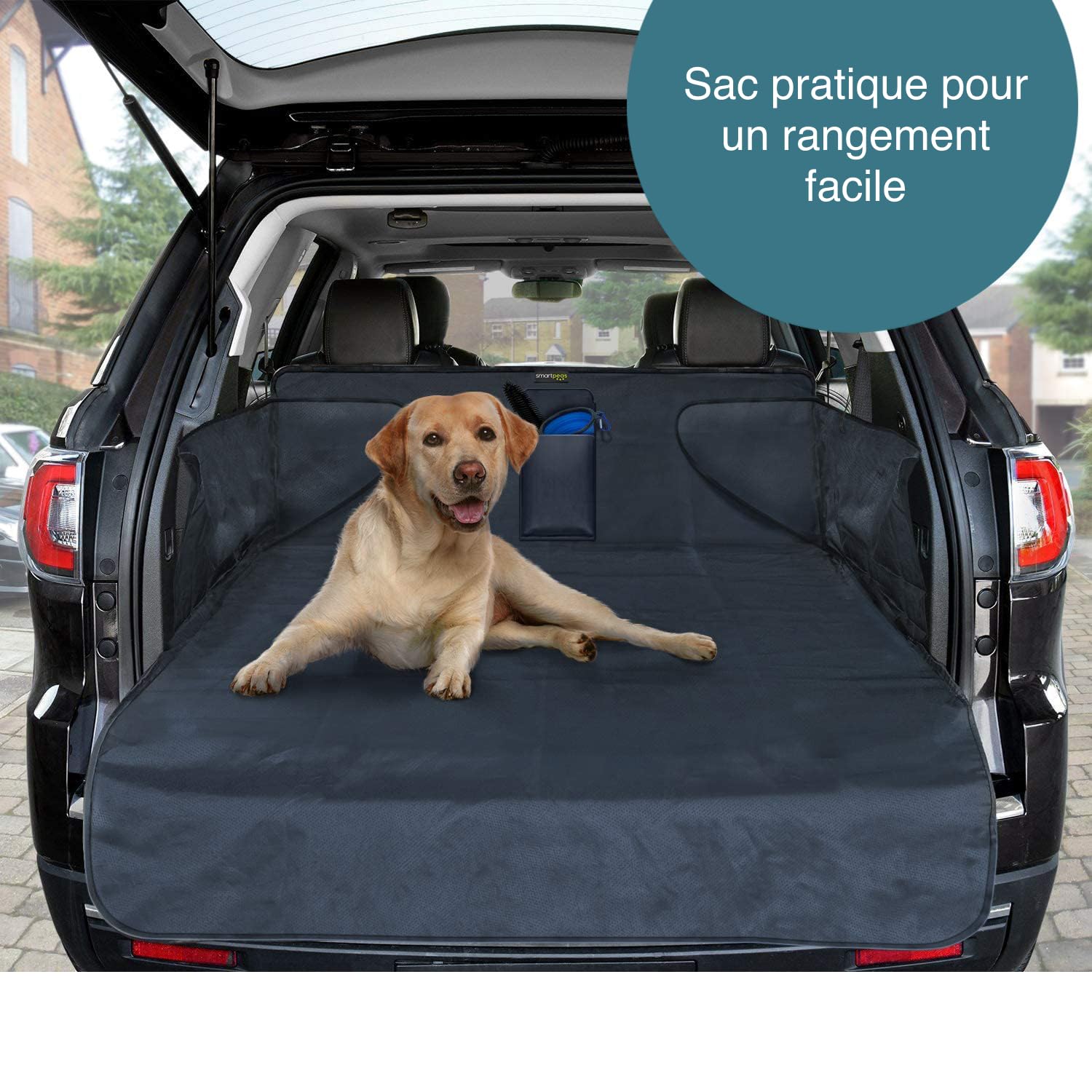Couverture de Coffre pour Chien XXL - Protection de Coffre pour Chaque Voiture - Revêtement antidérapant - Couverture Robuste pour Chien avec Protection latérale - 185 x 105 x 36 cm