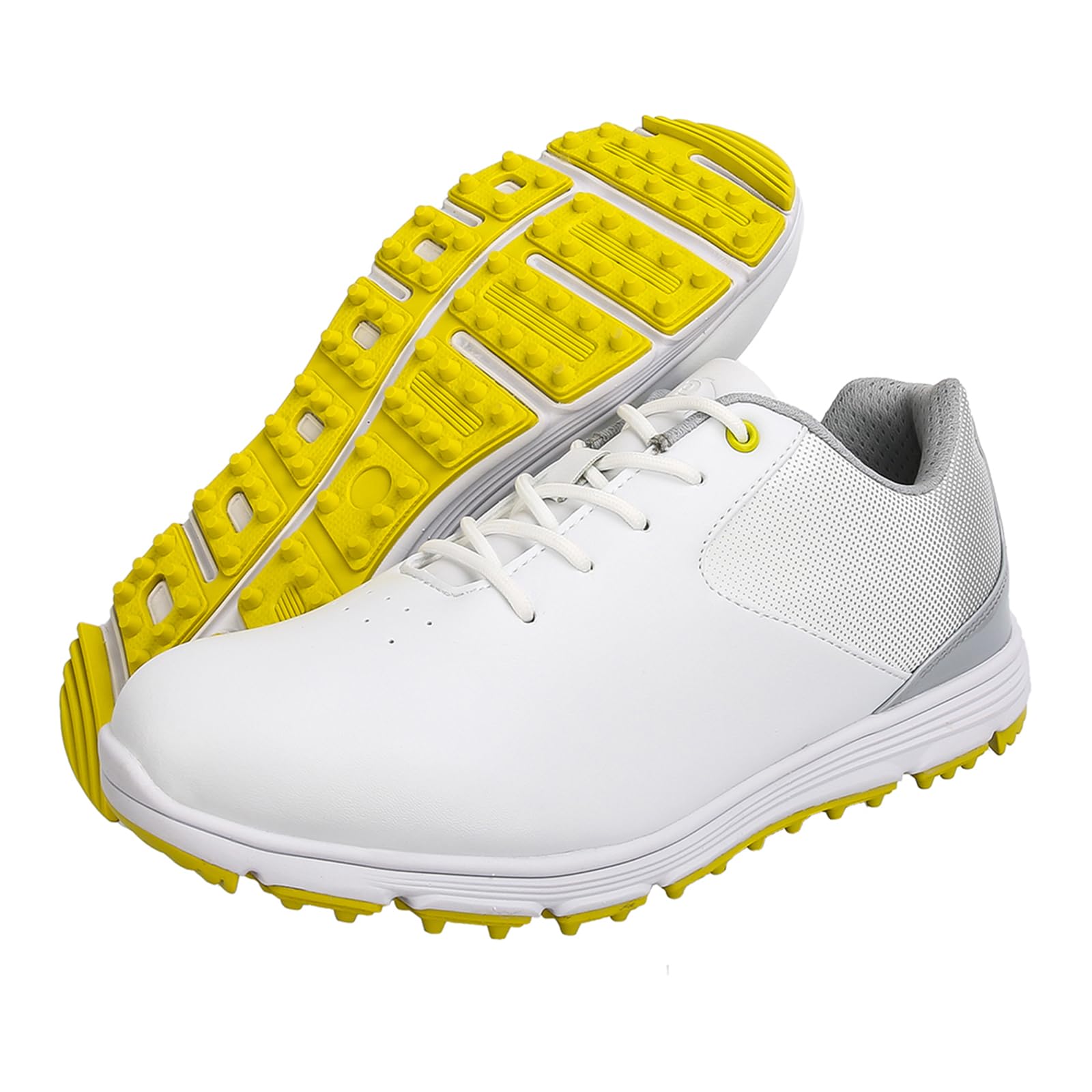 Men's Golf Shoes, Outdoor Water Resistant Golf Training Shoes, Non-Slip Spikeless Comfort Leather Golfing Boots, Big Size Lightweight Golf Sneakers for Four Seasons-image-12