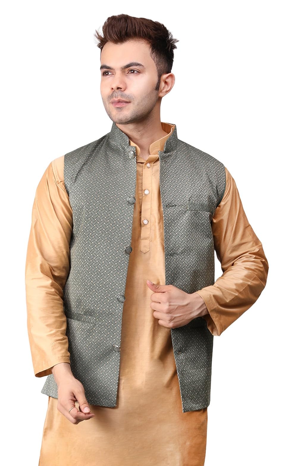 Men's Jawahar cut || Modi Jacket || Nehru Jacket WaistCoat || Vest Ethnic Wear-picture-21