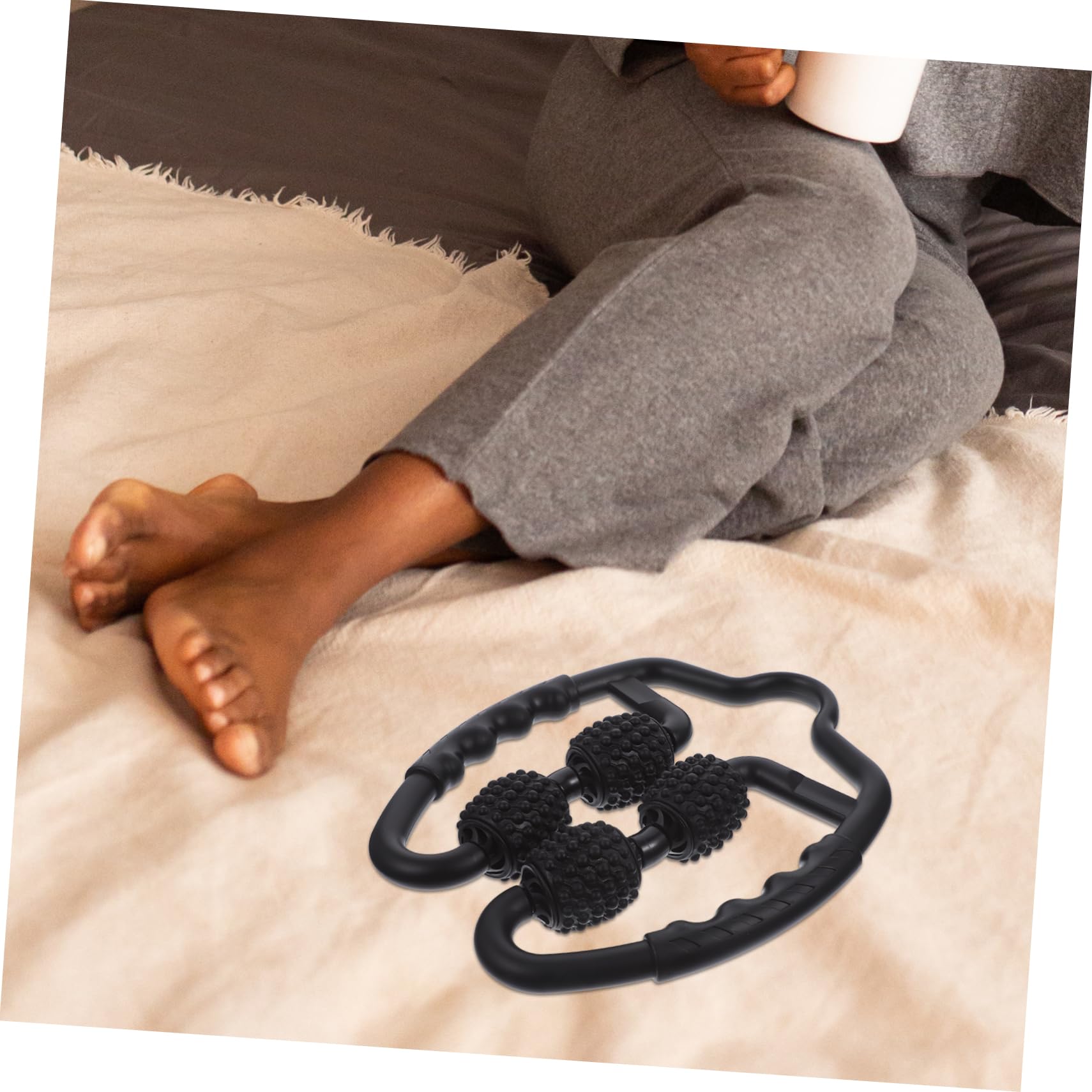Rullo Massaggio Muscolare Nero in Pp Eva per Gambe e Braccia | 1 Pezzo, Bastone da Automassaggio Manuale, Effetto Massaggio per Uso Familiare e Individuale