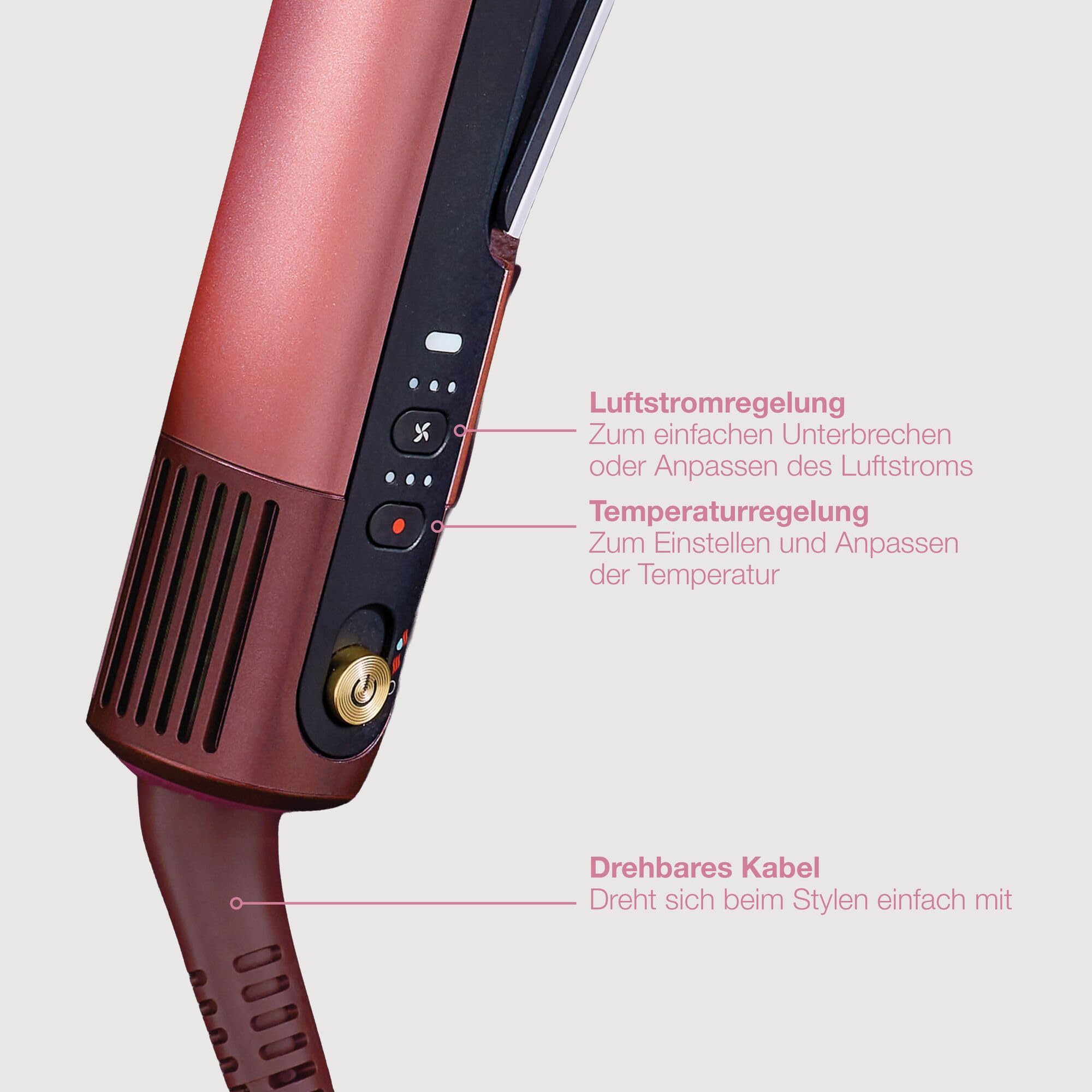 Shark SilkiPro Straight Glätteisen + Haartrockner, Rosa [HT401EUPK] | mit hitzebeständiger Aufbewahrungsbox – Rosa [HT401EUPK]