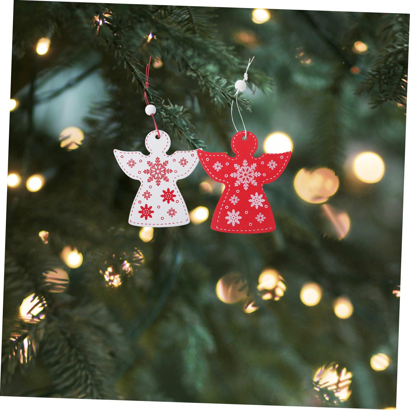 SEWACC 100piezas Adornos Colgantes De Ángel De Madera Para Decoración De Árbol De Navidad y De Invierno Decoraciones Navideñas Para y Jardín