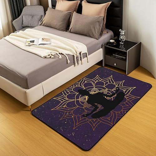 Miniatura 5 de Alfombra bohemia con diseño de mandala de chakras, de 3 x 5 pies, para sala de estar, dormitorio, espiritual zen, súper acogedora, alfombra