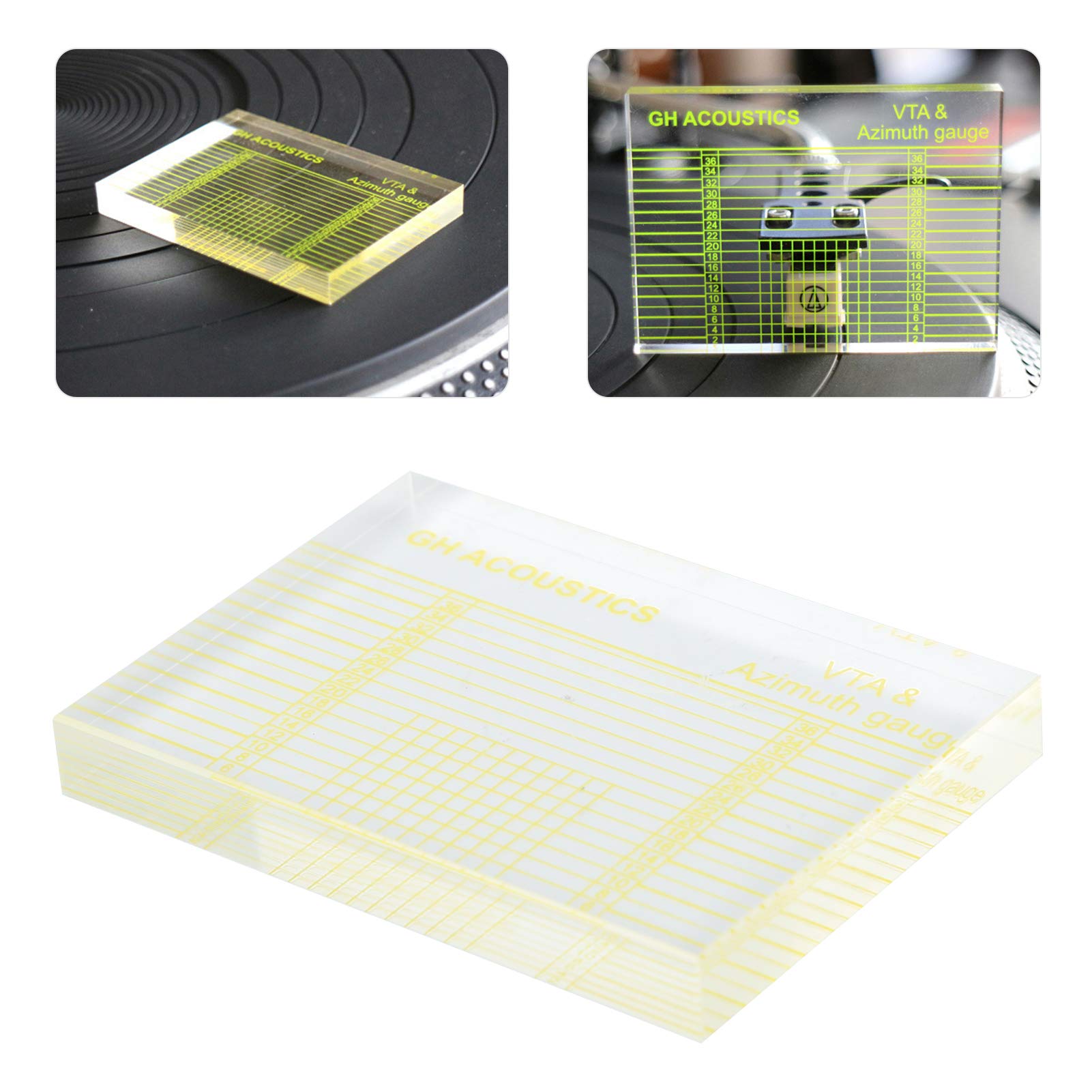 Phonograph Tonearms VTA Azimuth Gauge Alignment Block Ruler, Acrylic Material, Adjustable Cartridge Angle Balance - Image 4