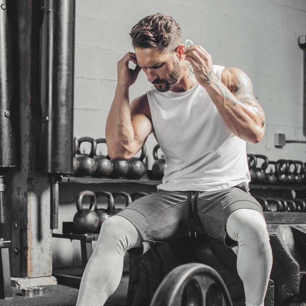 ZUEVI Men's Muscle Cut Off Tank Tops Bodybuilding Fitness Sleeveless Gym Shirts Workout Stringer Tee Shirt - Image 3