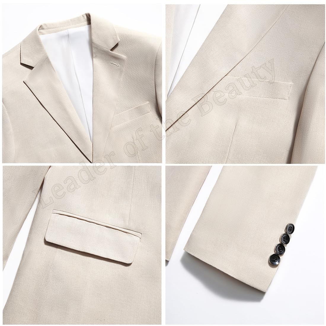 Traje de lino para hombre, 3 piezas, formal, de negocios, con solapas, para bodas, padrinos de boda, fiesta
