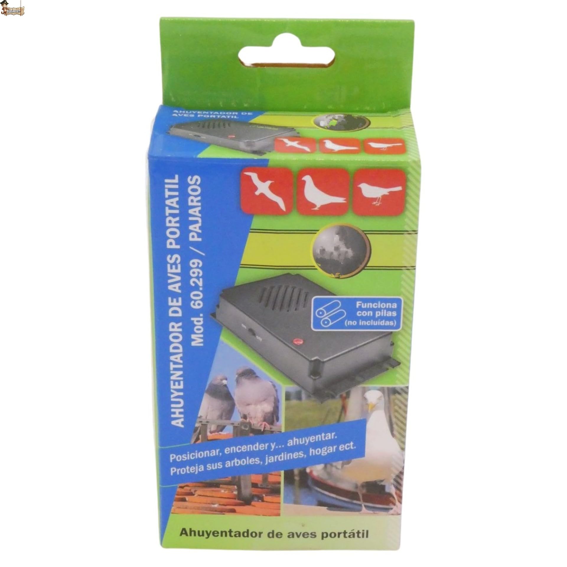 BricoLoco.com Ahuyentador espanta pájaros por ultrasonido. Pack 3x40 m2. Repelente Anti Palomas. Exterior o Interior. Más fácil Que Pinchos, más eficaz Que búhos. Pilas NO Incluidas (3, SIN Pilas)