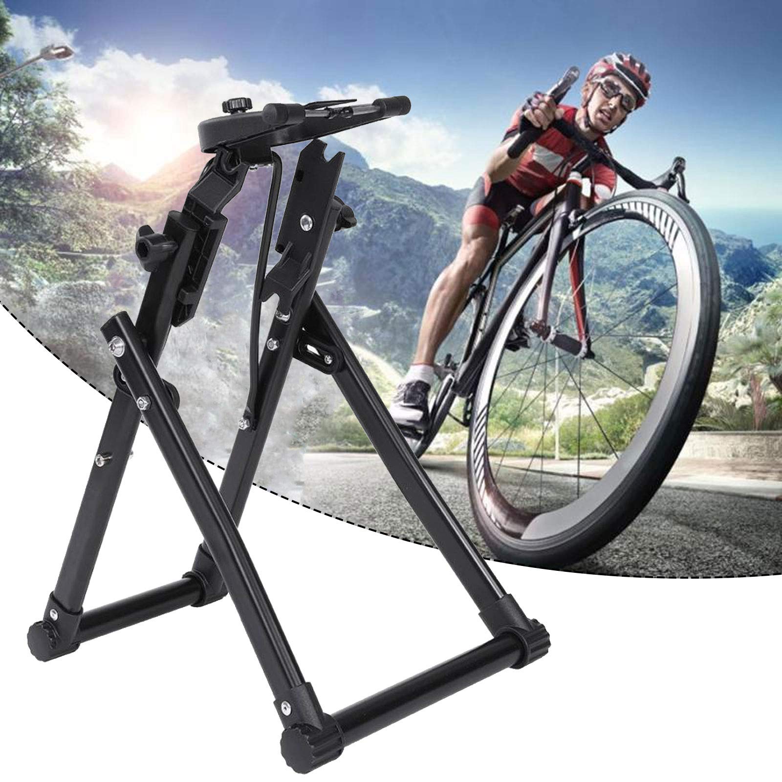 panthem Support de centrage de roues de vélo pour un usage domestique - Support de centrage pliable pour réparation de vélos amateurs de vélo