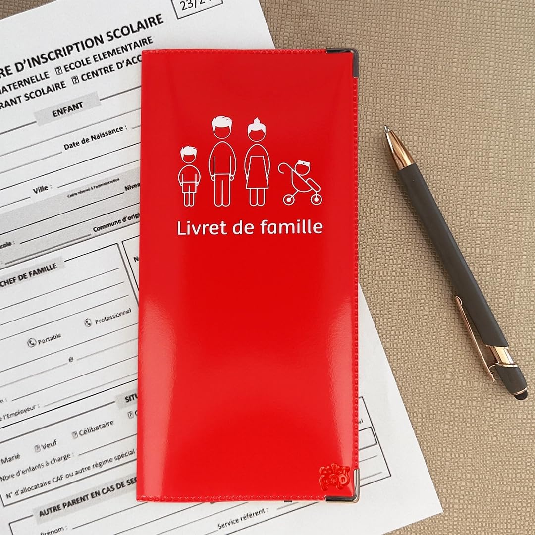 Livret De Famille Cuir Blanc Élégant