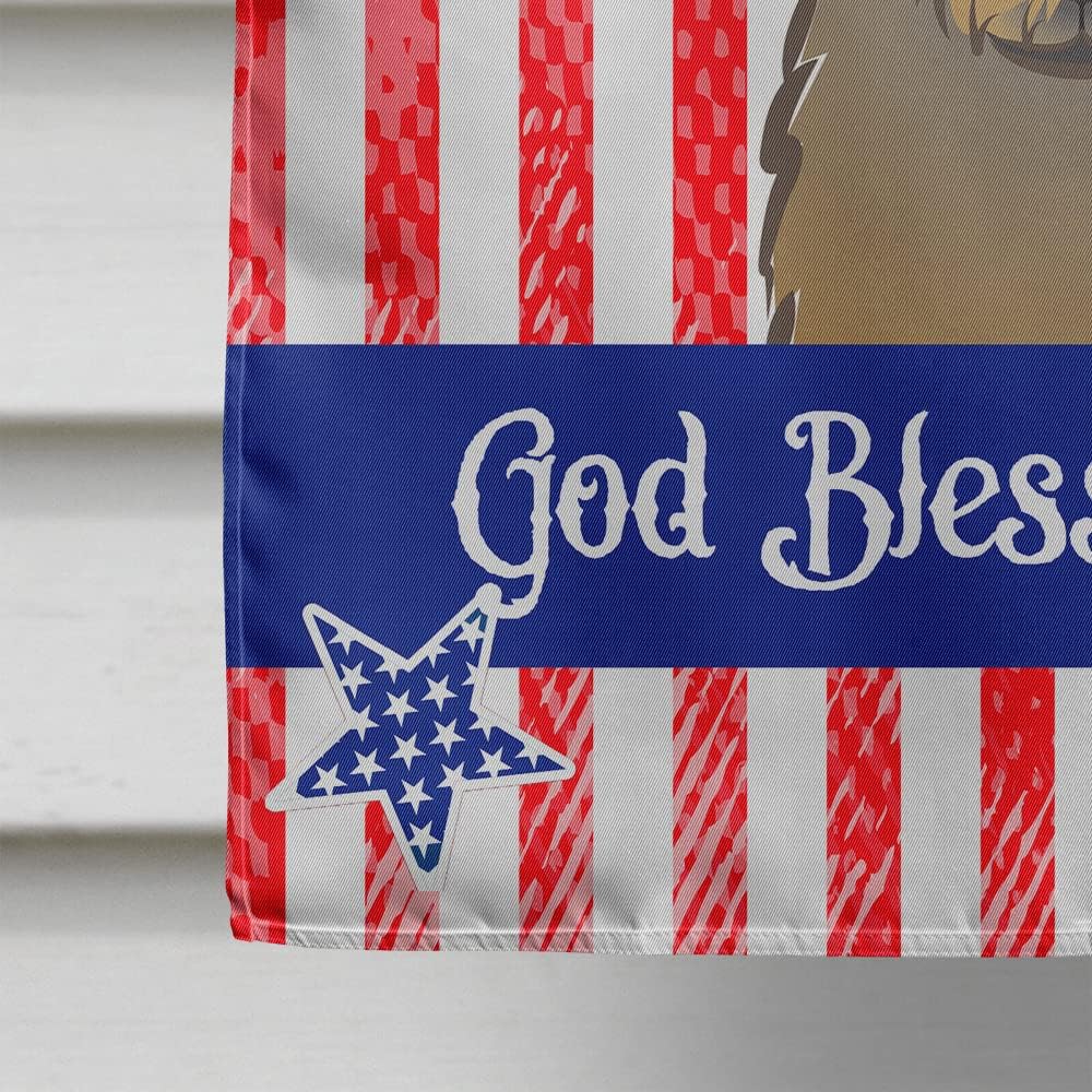 Caroline's Treasures BB2164CHF American Flag and Chocolate Labrador House Flag Large Porch Sleeve Pole Decorative Outside Yard Banner Artwork Wall Hanging, Polyester, House Size, Multicolor