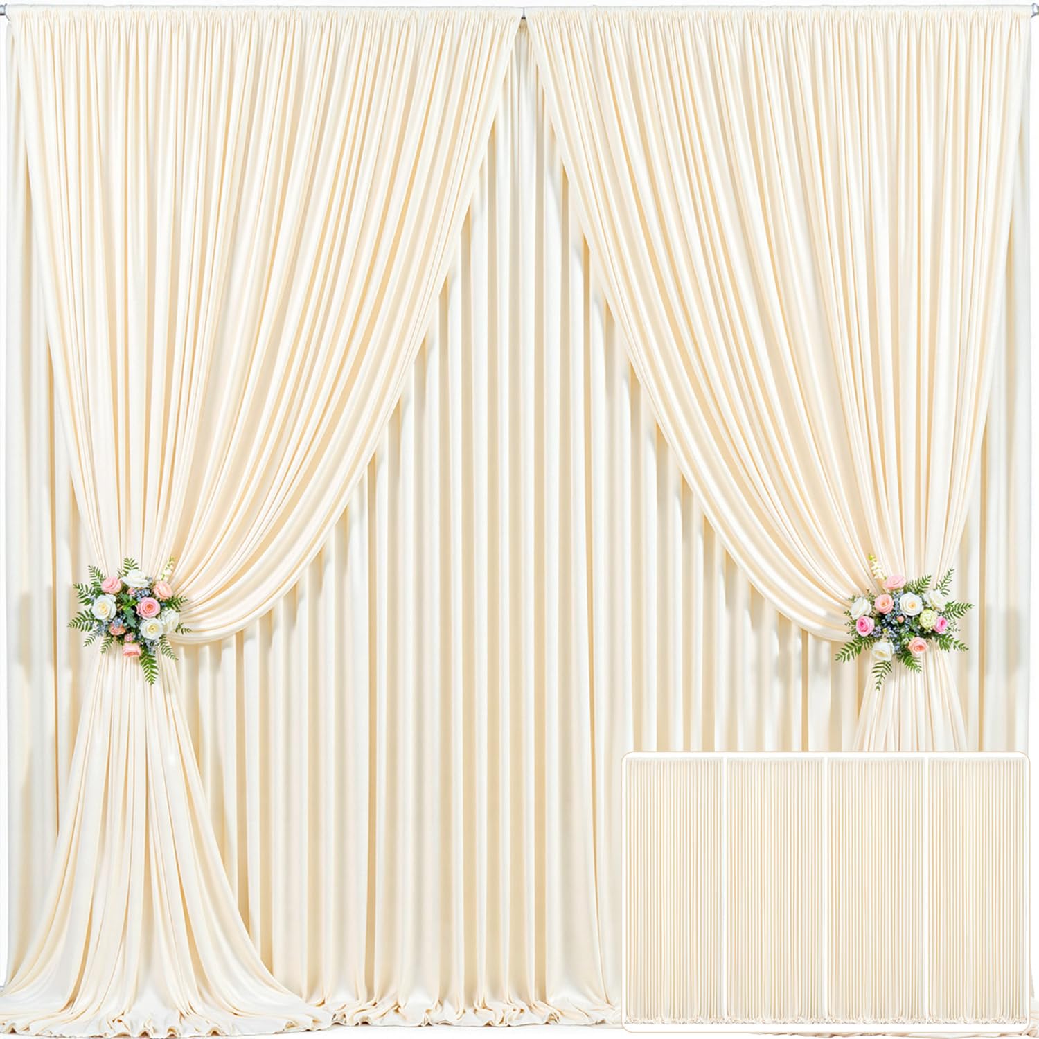 10x10 Champagne Backdrop Curtain for Parties Wedding Baby Shower Wrinkle Free Photo Curtains Backdrop Drapes Fabric Decoration for Bridal Shower 5ft x 10ft,2 Panels — view 111