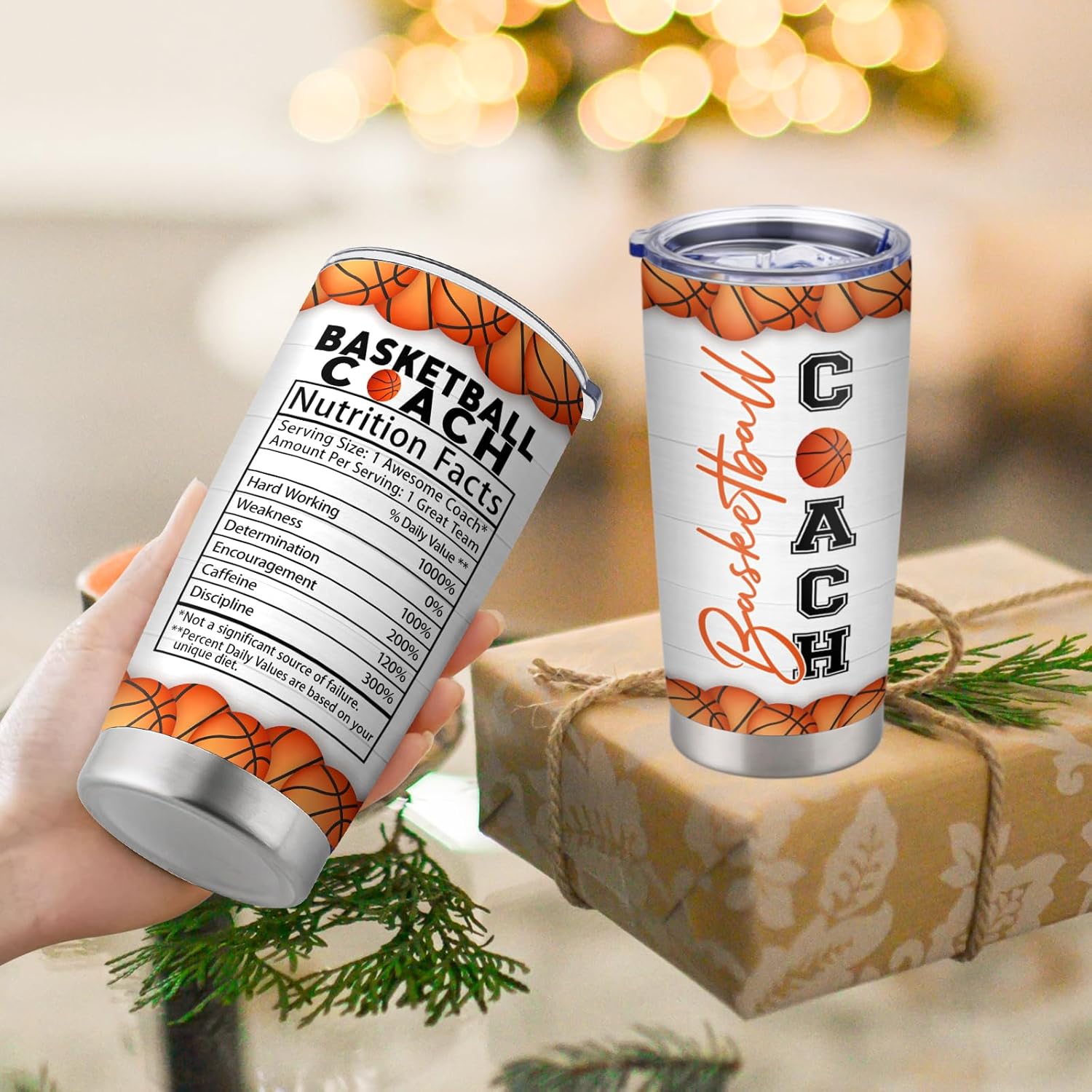 CaringTee Basketball Coach Gifts, Best Basketball Coach Appreciation Gifts for Men, Insulated Stainless Steel Travel Tumbler With Lid 20 OZ, Thank You Gift for Birthday - Image 5