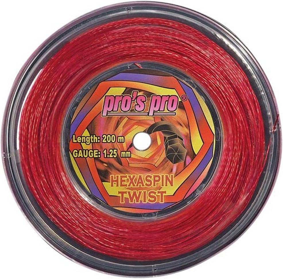 Generisch Corda da tennis Hexaspin Twist 1,25 mm con spin 200 m, rosso