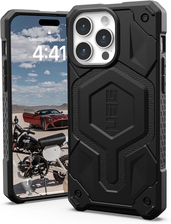 URBAN ARMOR GEAR UAG Case Compatible with iPhone 15 Pro Max Case 6.7 Monarch Pro Black Built-in Magnet Compatible with MagSafe Charging Premium Rugged Military Grade Dropproof Protective Cover