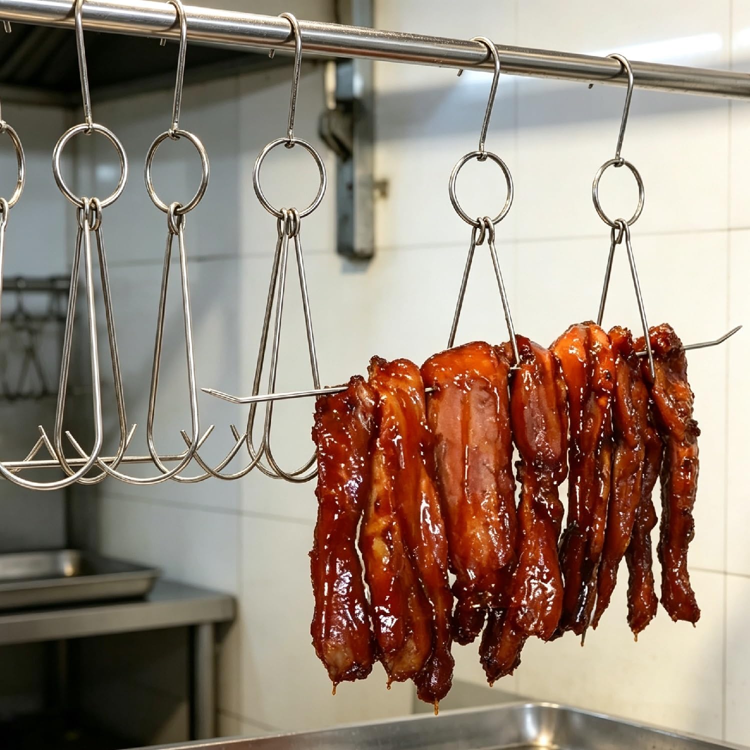 4 Pezzi Ganci per Carne in Acciaio Inossidabile da 16 Pollici per BBQ e Arrosto