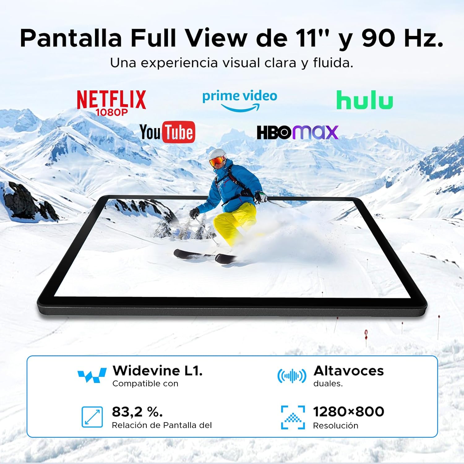 P11 Android 16 Tablet 11 Pulgadas, 48GB RAM + 128GB ROM/2TB TF, 90Hz, T7250 Octa-Core, 8800mAh, 13MP+5MP, Gemini AI, Widevine L1, Face ID, GPS, OTG, Doble altavoz, Tablet con Teclado y Lápiz, Negro 4